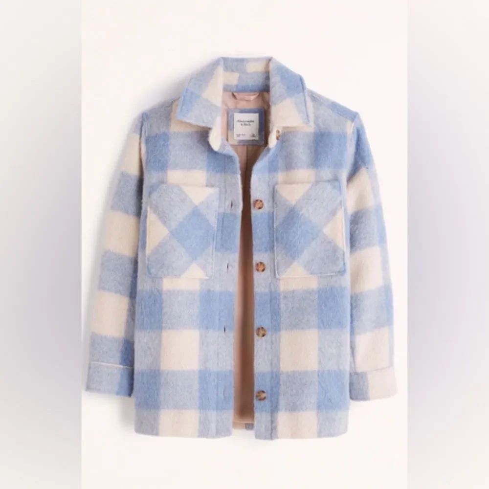 Abercrombie and Fitch Cozy Shirt Jacket Plaid Small Wool Blend